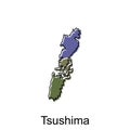 Map City of Tsushima design, High detailed vector map - Japan Vector Design Template Royalty Free Stock Photo