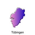 Map City of Tubingen, World Map International vector template with outline illustration design, suitable for your company