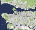 Map of the city of Vancouver , Canada Royalty Free Stock Photo