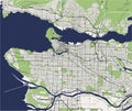 Map of the city of Vancouver , Canada