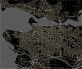 Map of the city of Vancouver , Canada Royalty Free Stock Photo