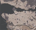 Map of the city of Vancouver , Canada Royalty Free Stock Photo