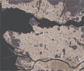 Map of the city of Vancouver , Canada