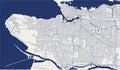 Map of the city of Vancouver , Canada