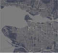 Map of the city of Vancouver , Canada Royalty Free Stock Photo