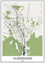 Map of the city of Vladikavkaz, Russia