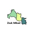 Map City of Zouk Mikael, Borders for your infographic. Vector illustration design template