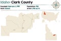 Map of Clark County in Idaho Royalty Free Stock Photo