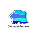 Map of Clermont Ferrand colorful geometric modern outline, High detailed vector illustration vector Design Template, suitable for