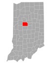 Map of Clinton in Indiana