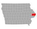 Map of Clinton in Iowa