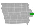 Map of Clinton in Iowa