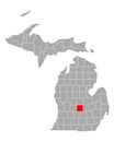 Map of Clinton in Michigan