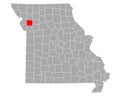 Map of Clinton in Missouri