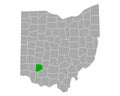 Map of Clinton in Ohio