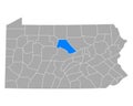 Map of Clinton in Pennsylvania