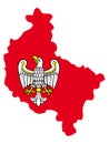 Map and Coat of Arms Withing of Greater Poland