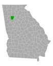 Map of Cobb in Georgia