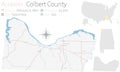 Map of Colbert County in Alabama Royalty Free Stock Photo