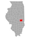 Map of Coles in Illinois