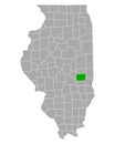 Map of Coles in Illinois