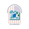 map of colorado state. Vector illustration decorative design Royalty Free Stock Photo