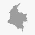 Map of Columbia in gray on a white background