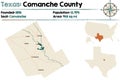 Map of Comanche county in Texas Royalty Free Stock Photo