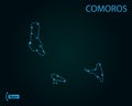 Map of Comoros. Vector illustration. World map Royalty Free Stock Photo