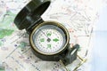 Map and compass Royalty Free Stock Photo