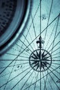 Map and compass portrait format Royalty Free Stock Photo