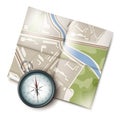 Map and compass design vector illustration Royalty Free Stock Photo