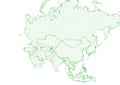 Map Asia with green outline and dotted surface Royalty Free Stock Photo