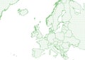 Map Europe with green outline and dotted surface Royalty Free Stock Photo