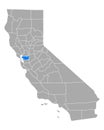 Map of Contra Costa in California