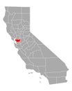 Map of Contra Costa in California