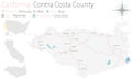 Map of Contra Costa County in California