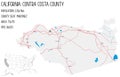 Map of Contra Costa County in California, USA.
