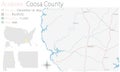 Map of Coosa County in Alabama Royalty Free Stock Photo