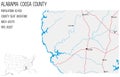 Map of Coosa county in Alabama, USA. Royalty Free Stock Photo