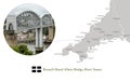 Map of Cornwall, featuring photographic image of Brunel`s Royal Albert Bridge over the River Tamar, and key towns in Cornwall Royalty Free Stock Photo