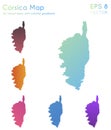 Map of Corsica with beautiful gradients. Royalty Free Stock Photo