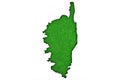 Map of Corsica on green felt