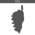 Map of Corsica island on white background