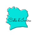 Map of Cote d`Ivoire Vector Design Template.