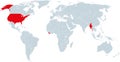 Map of countries officially not using metric units Royalty Free Stock Photo