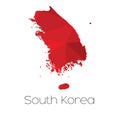 Map of the country of South Korea