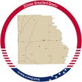 Map of Crawford County in Illinois, USA Royalty Free Stock Photo