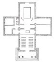 Map crematorium woking, vintage engraving