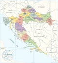 Croatia map - highly detailed vector illustration Royalty Free Stock Photo